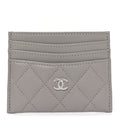 Caviar Quilted Multi Card Holder Dark Grey