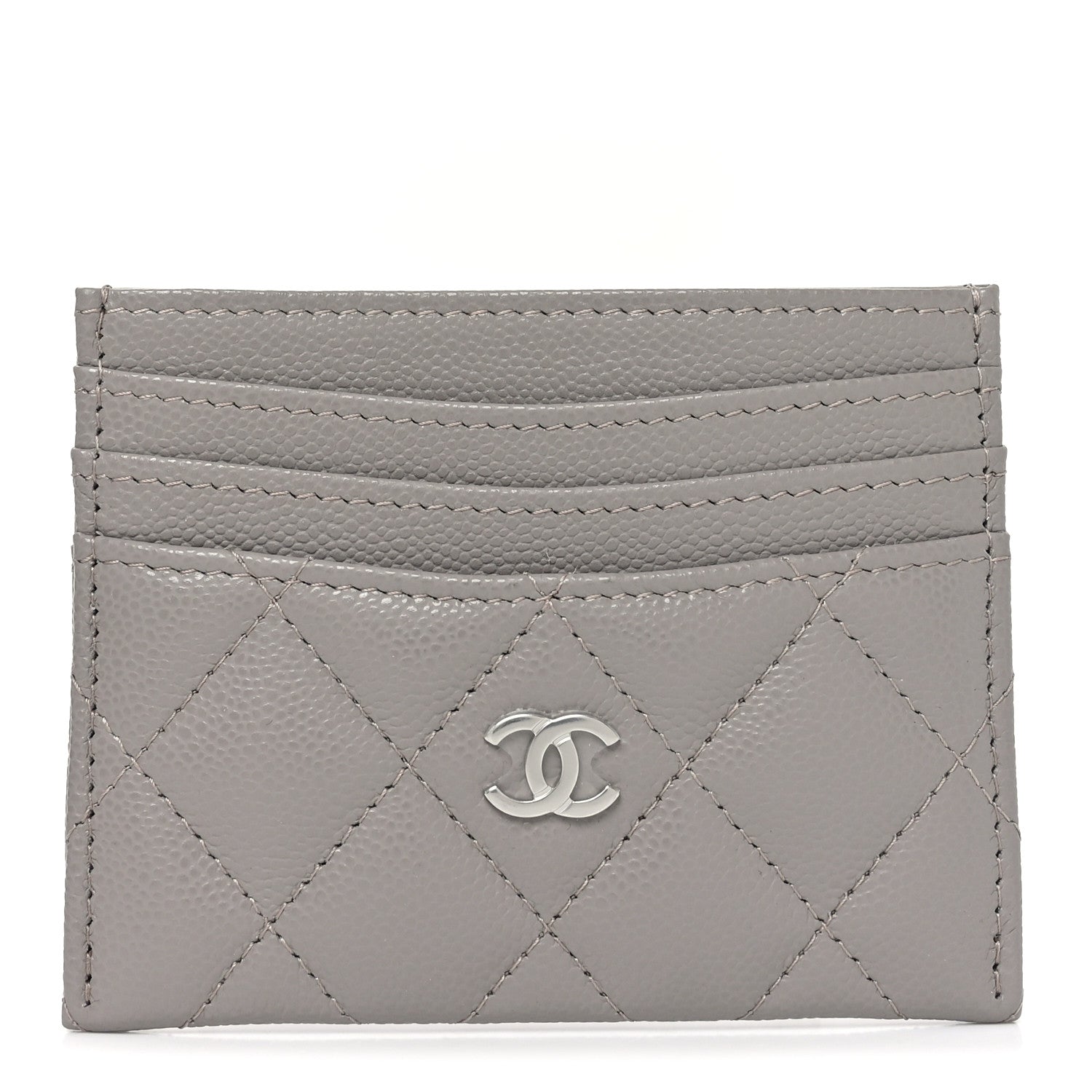 Caviar Quilted Multi Card Holder Dark Grey