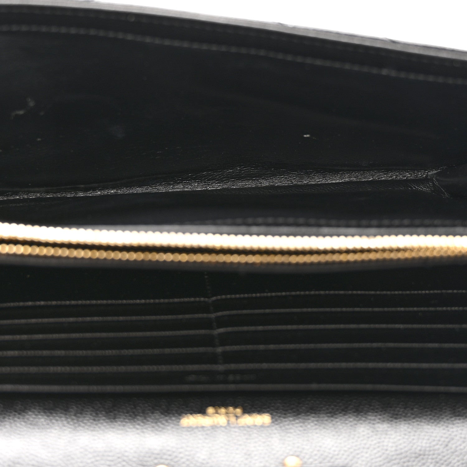 Grain De Poudre Matelasse Chevron Monogram Chain Wallet Black