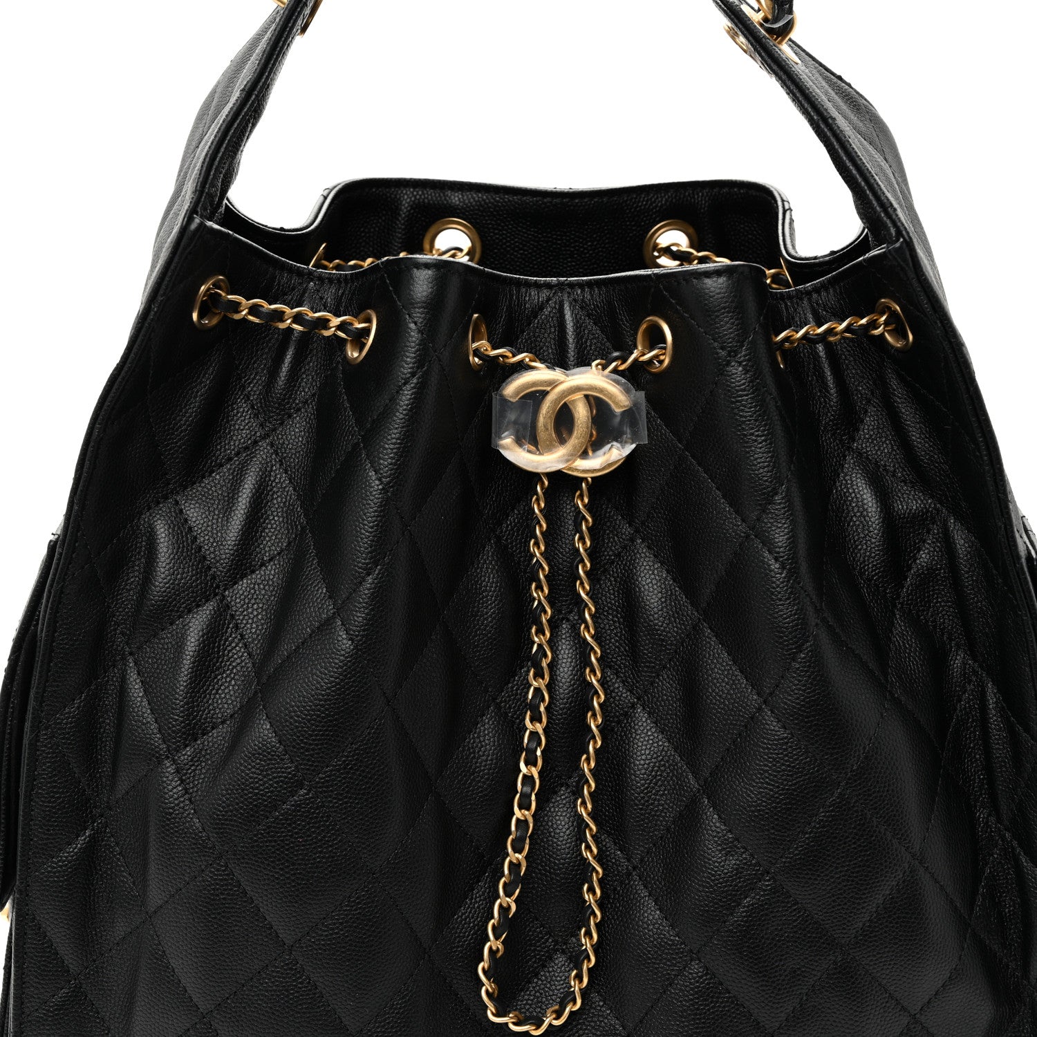 Caviar Quilted Medium Chanel 25 Handbag Black