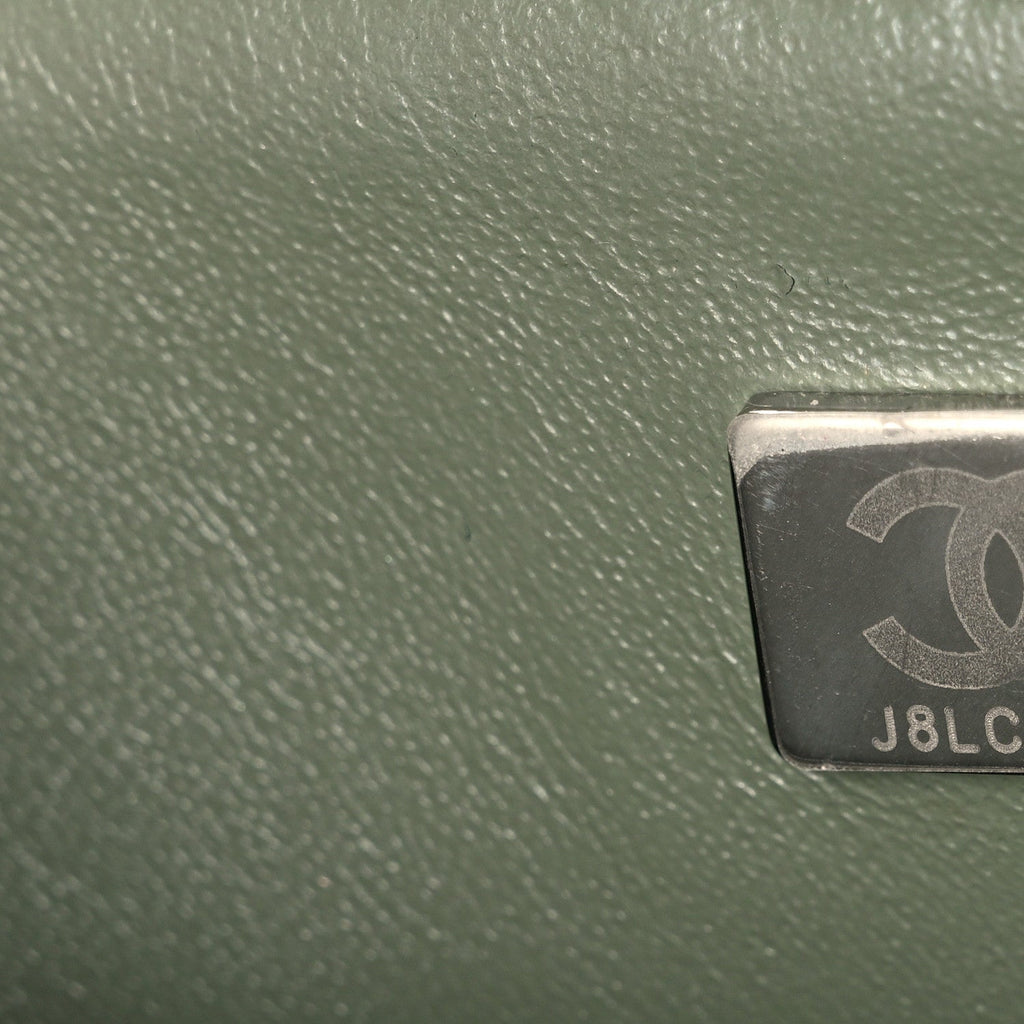 Lambskin Quilted Mini Rectangular Flap Green
