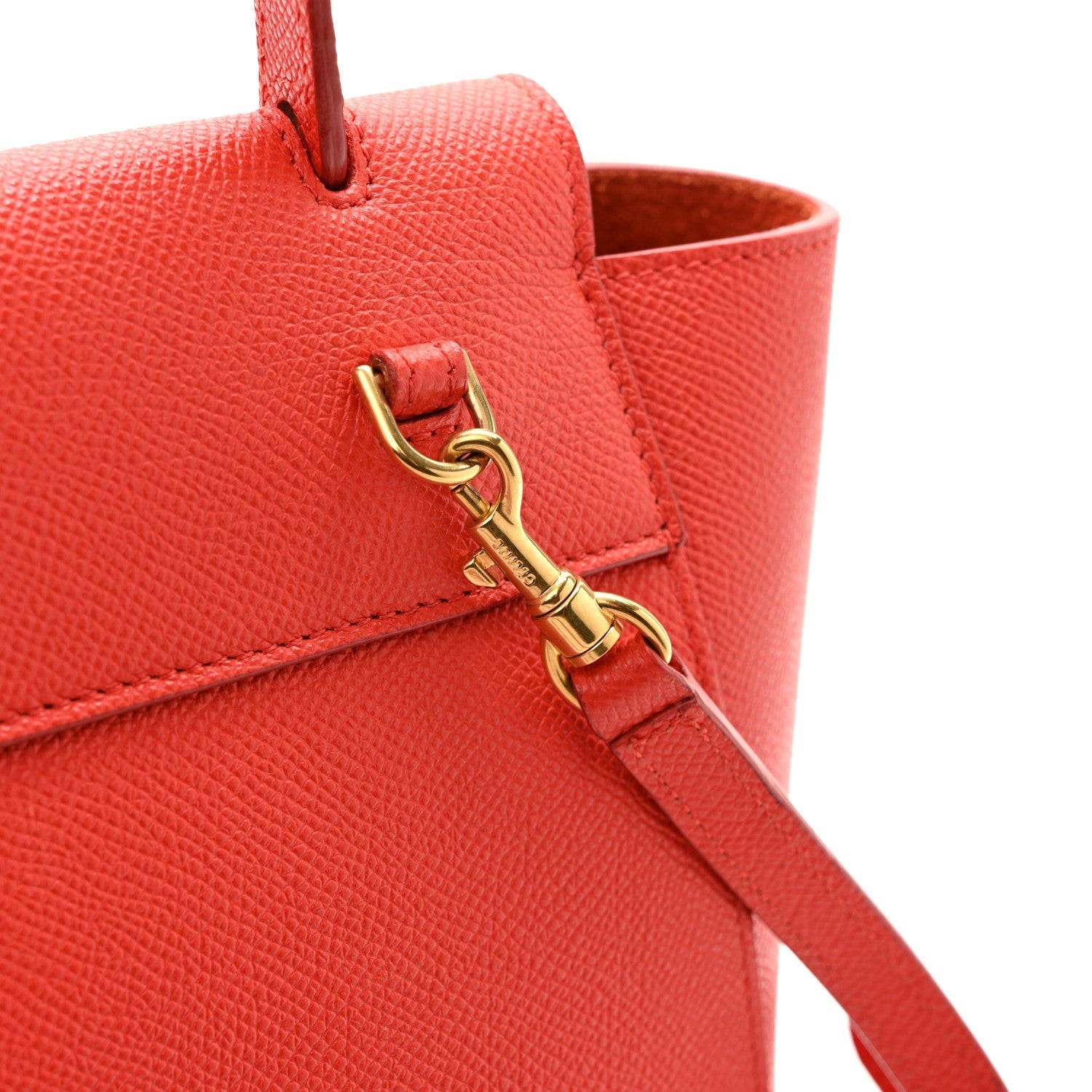 Grained Calfskin Nano Belt Bag Coral