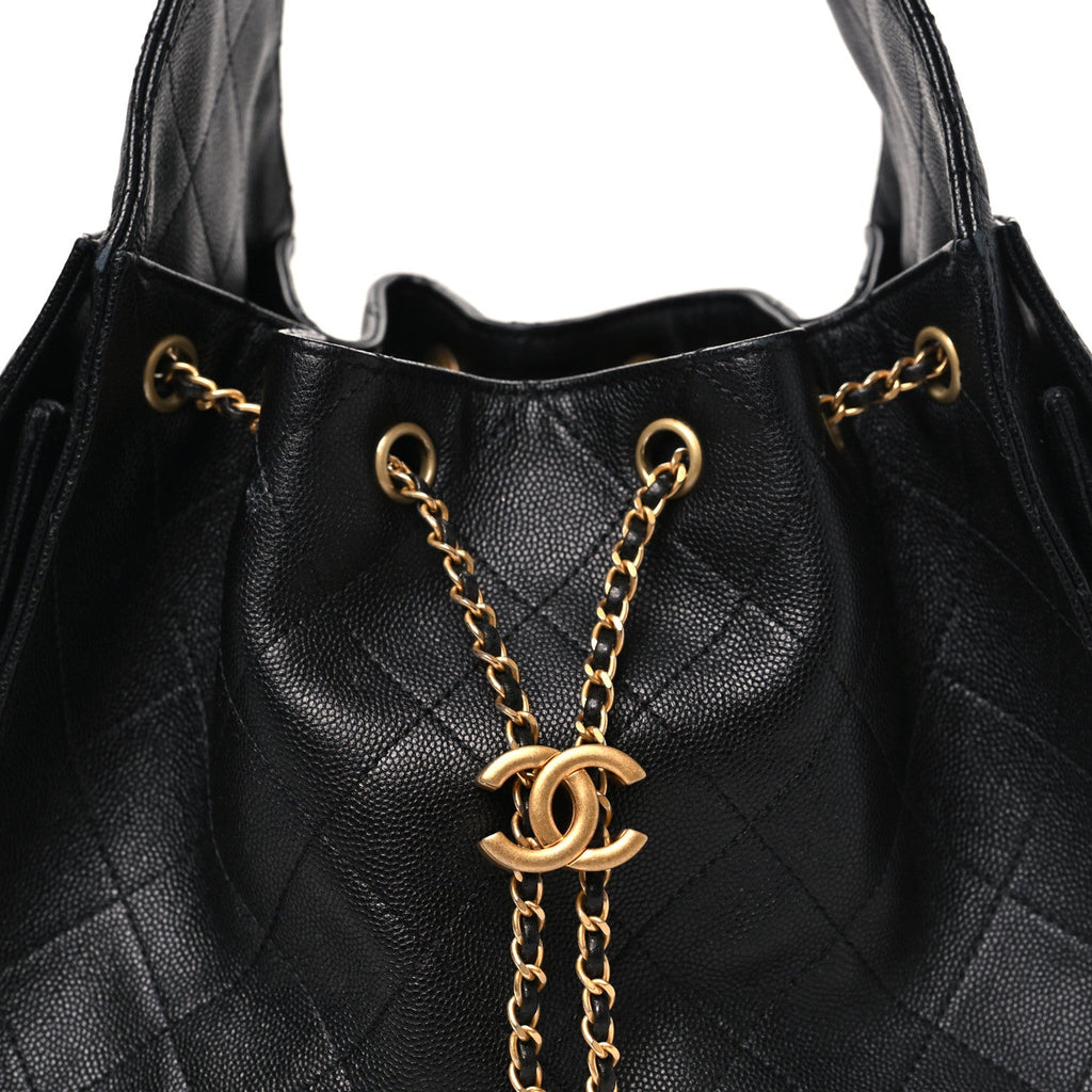 Caviar Quilted Small Chanel 25 Handbag Black