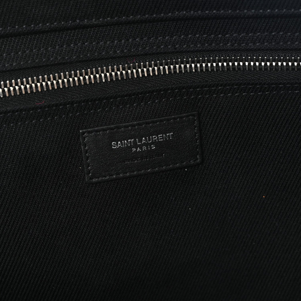 Linen Calfskin Rive Gauche Tote Black
