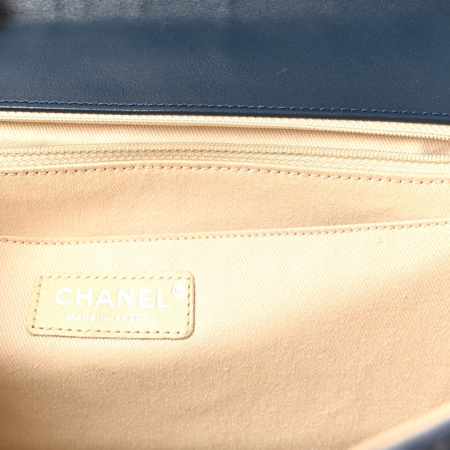 Calfskin Quilted In the Business Flap Dark Navy Blue