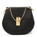 Grained Lambskin Drew Shoulder Bag Black