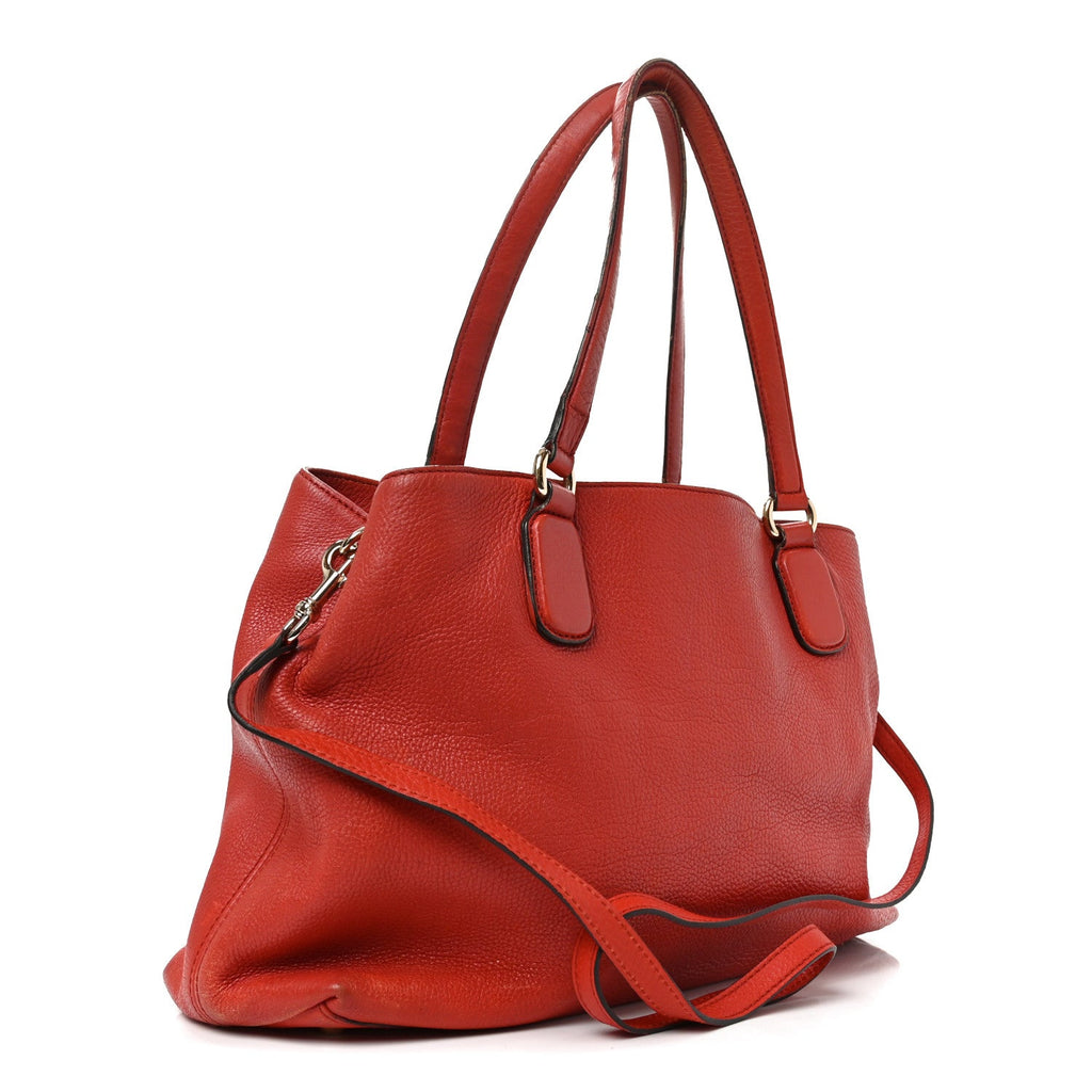 Pebbled Calfskin Medium Soho Chain Shoulder Bag Tabasco Red
