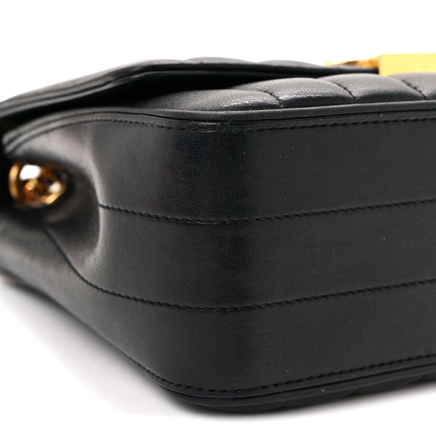 Lambskin Matelasse Monogram Medium Vicky Chain Bag Black