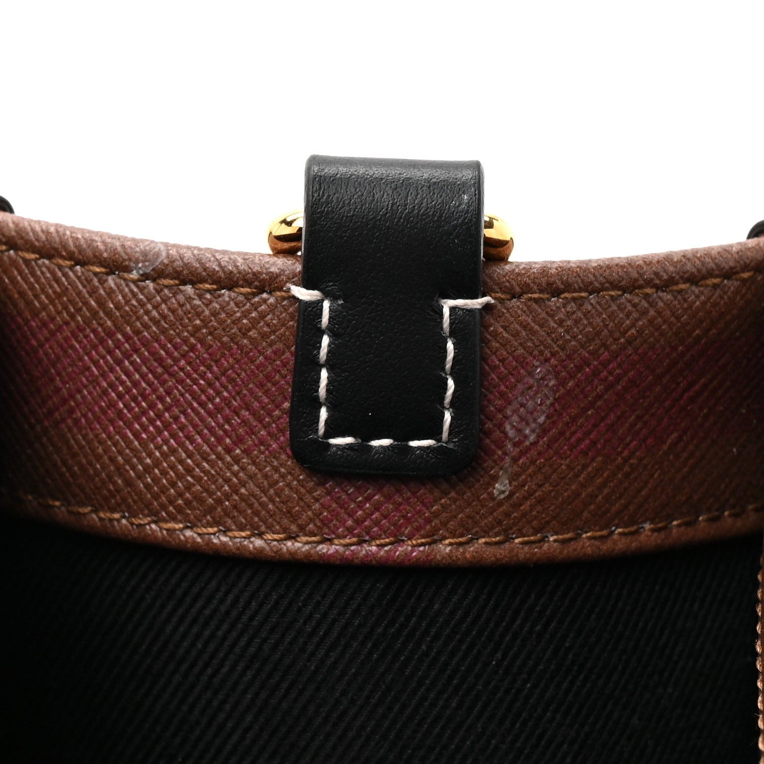 E-Canvas Check Calfskin Mini Freya Tote Dark Birch Brown