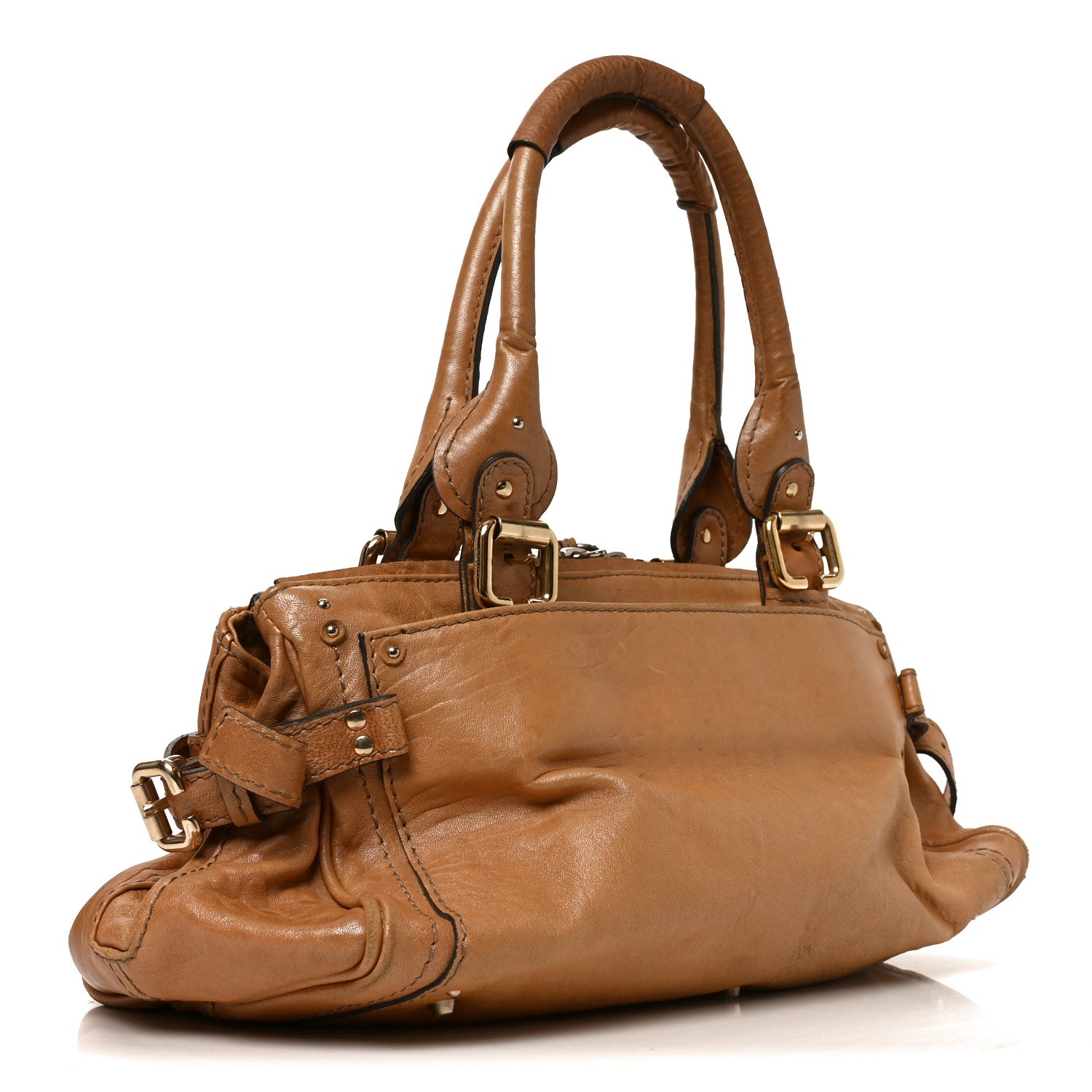 Calfskin Medium Paddington Capsule Satchel Brown