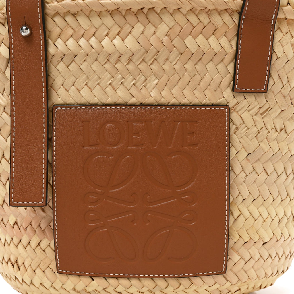Raffia Small Basket Tote Bag Natural Tan