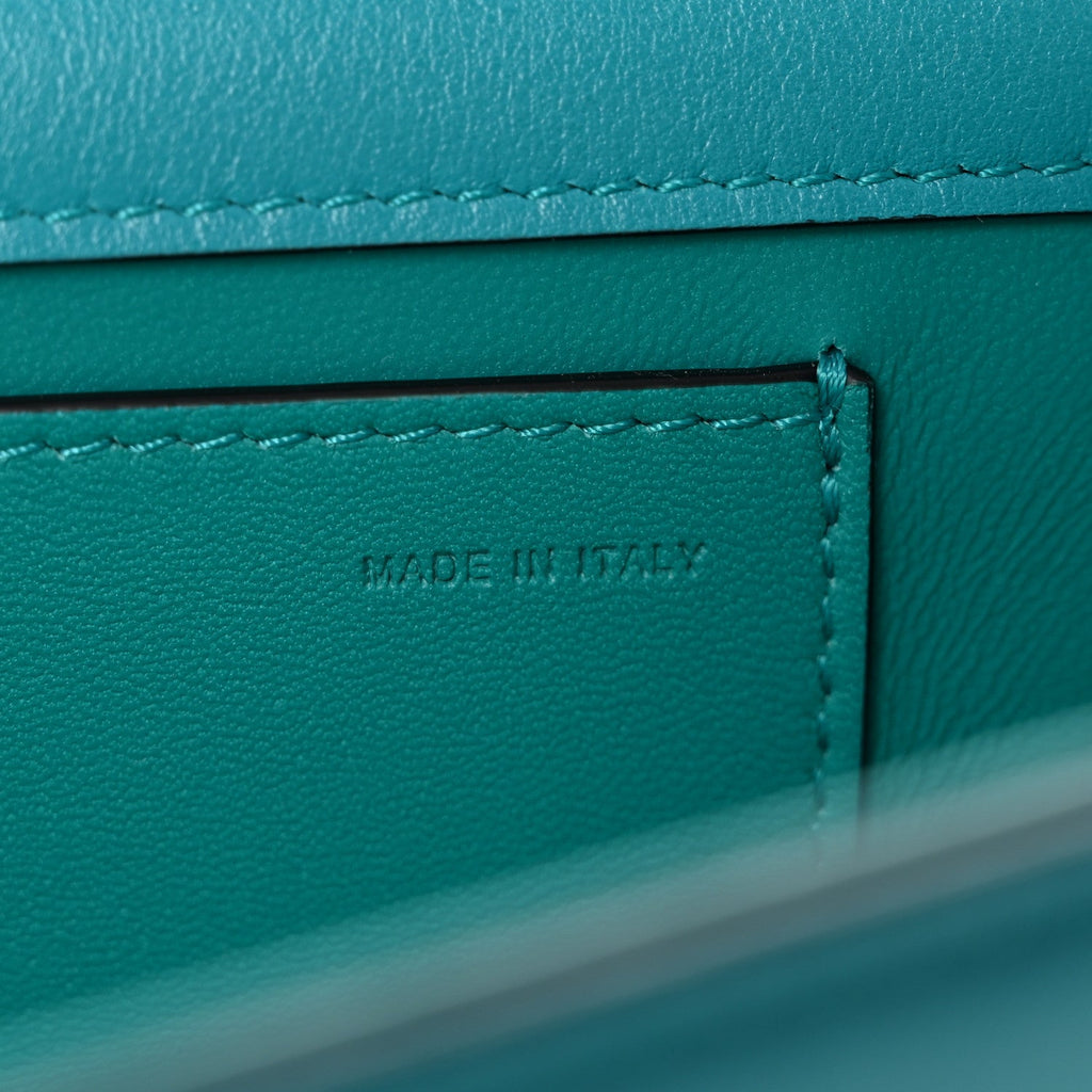 Calfskin Vlogo Loco Shoulder Bag Marine Green