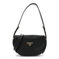 Soft Calfskin Triangle Arque Flap Shoulder Bag Black
