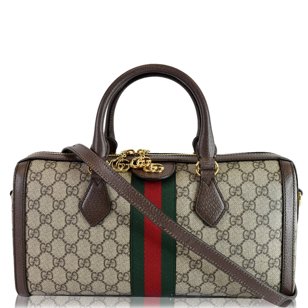 GUCCI Ophidia GG Canvas Medium Top Handle Shoulder Bag Beige 524532
