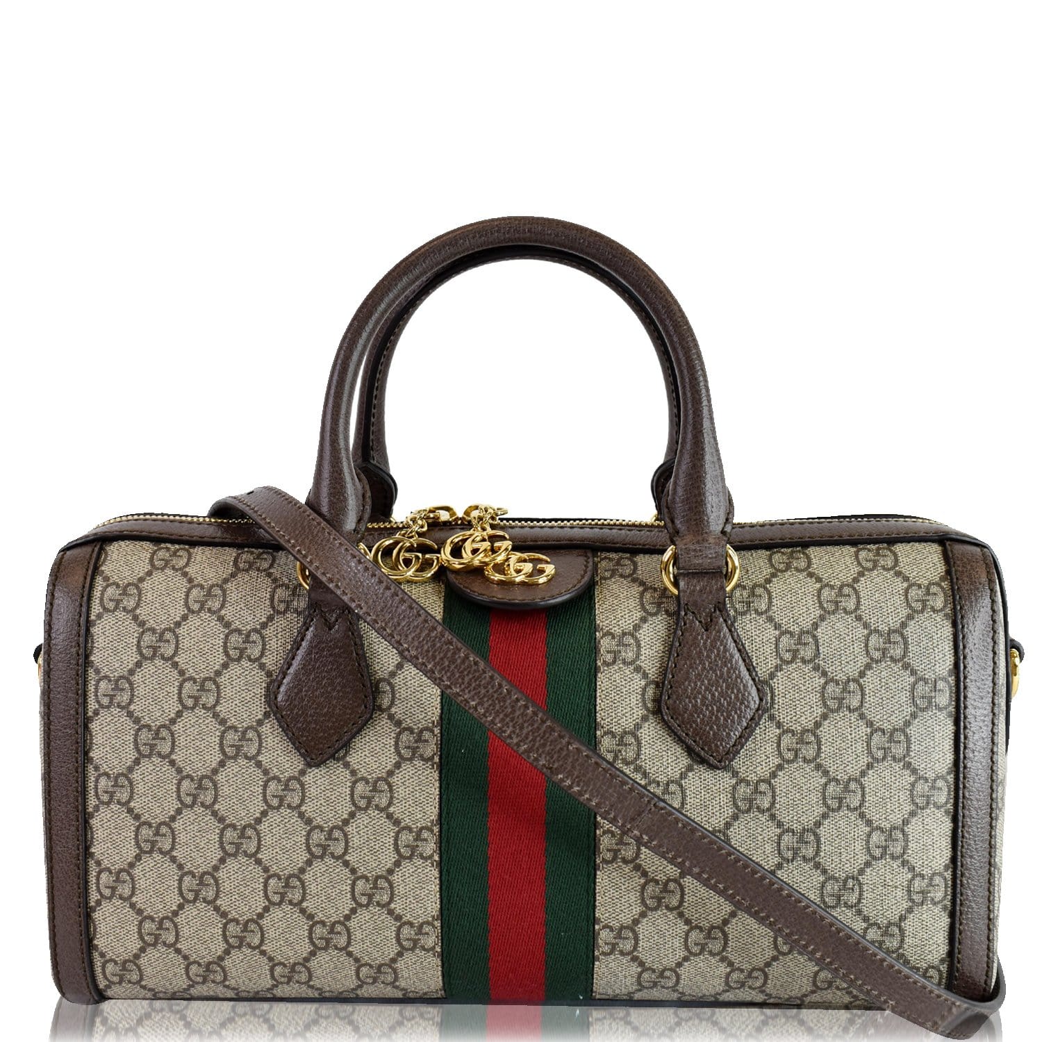 GUCCI Ophidia GG Canvas Medium Top Handle Shoulder Bag Beige 524532