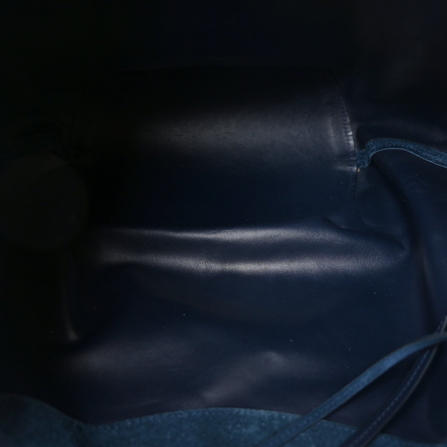 Suede Calfskin Medium Lotus Tote Midnight