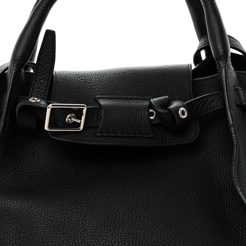 Supple Grained Calfskin Small Big Bag Black