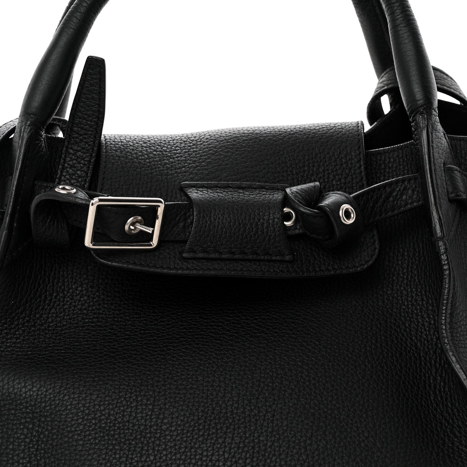 Supple Grained Calfskin Small Big Bag Black