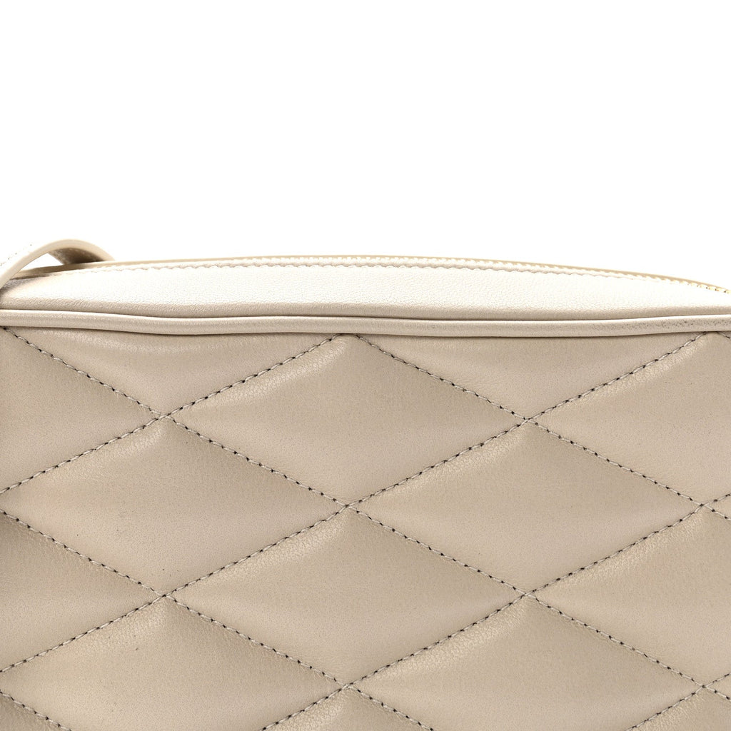 Lambskin Quilted Mini Camera Bag Crema Soft Crema Soft