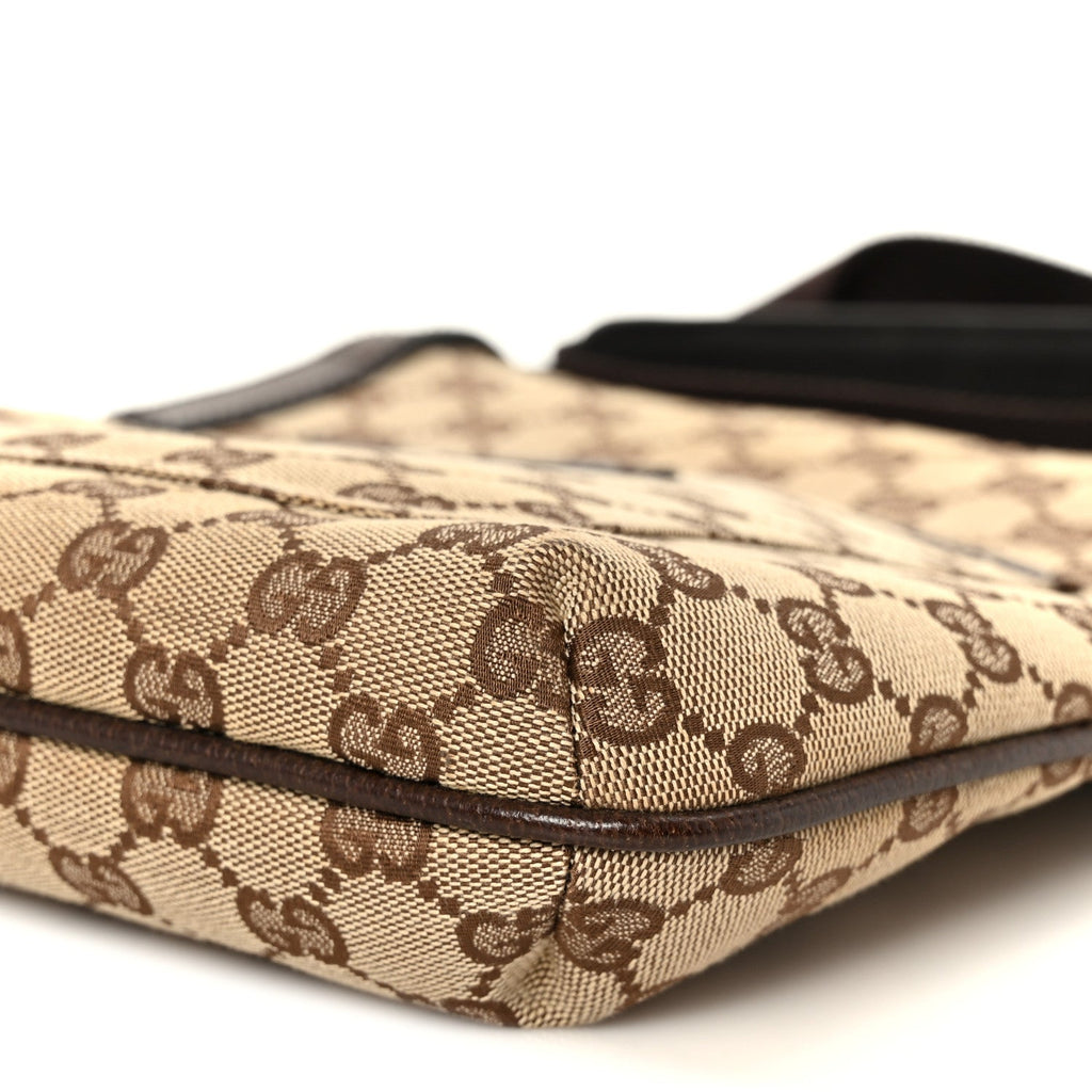 Monogram Flat Messenger Bag Dark Brown