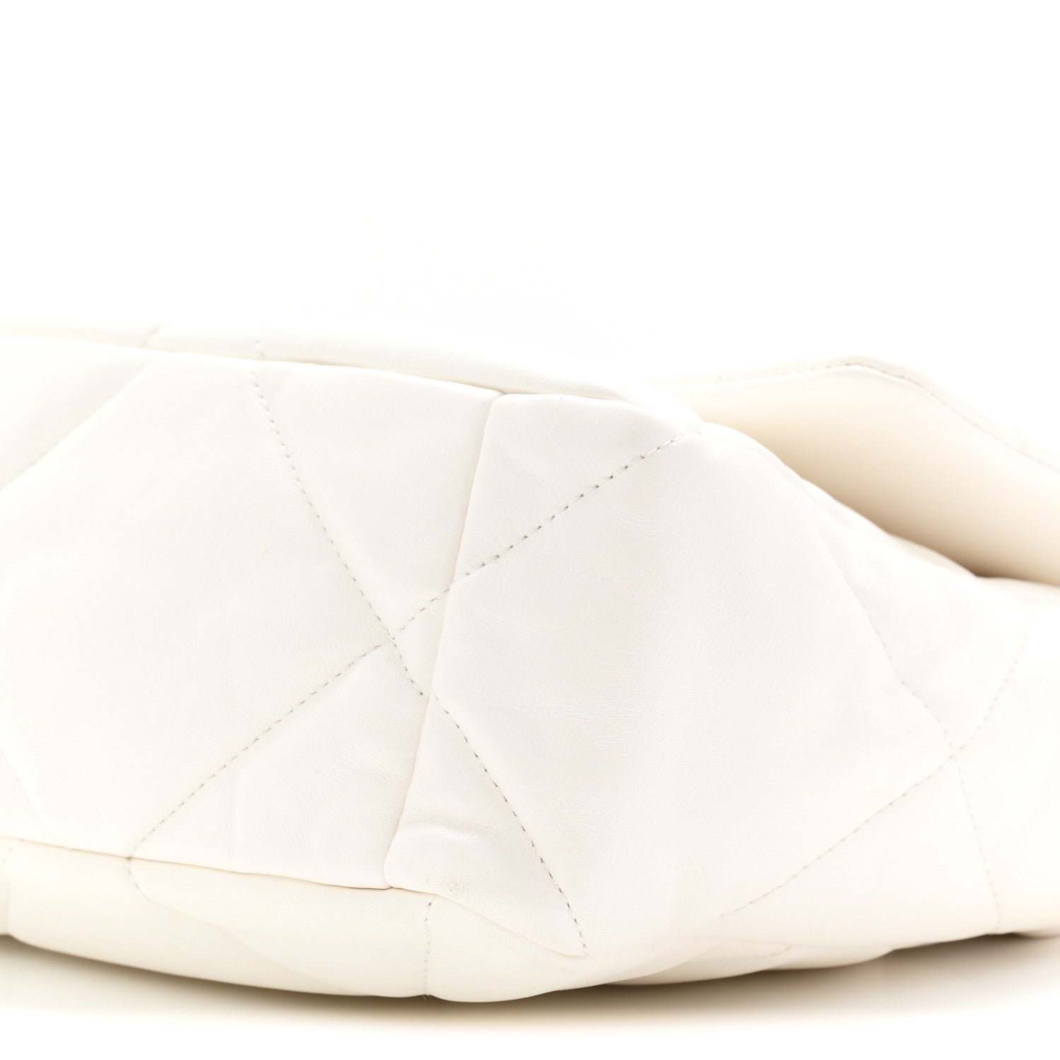 Lambskin Quilted Large Chanel 19 Flap White