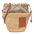 Calfskin Raffia Anagram Paulas Ibiza Pochette Bag Natural Tan