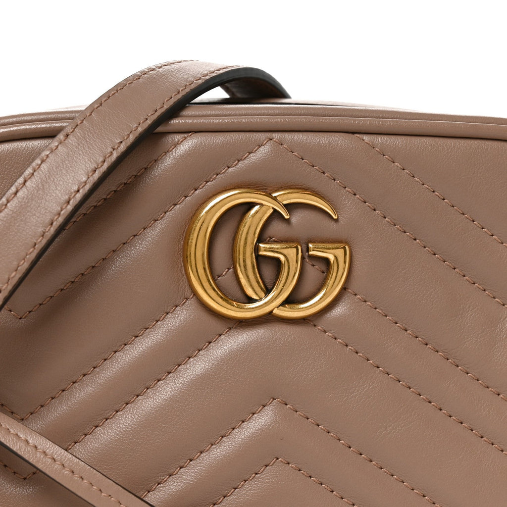 Calfskin Matelasse Mini GG Marmont Chain Shoulder Bag Porcelain Rose