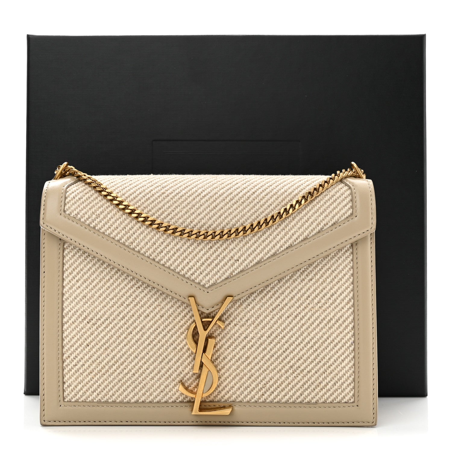 Canvas Calfskin Classic Monogram Cassandra Natural Beige Sea Salt