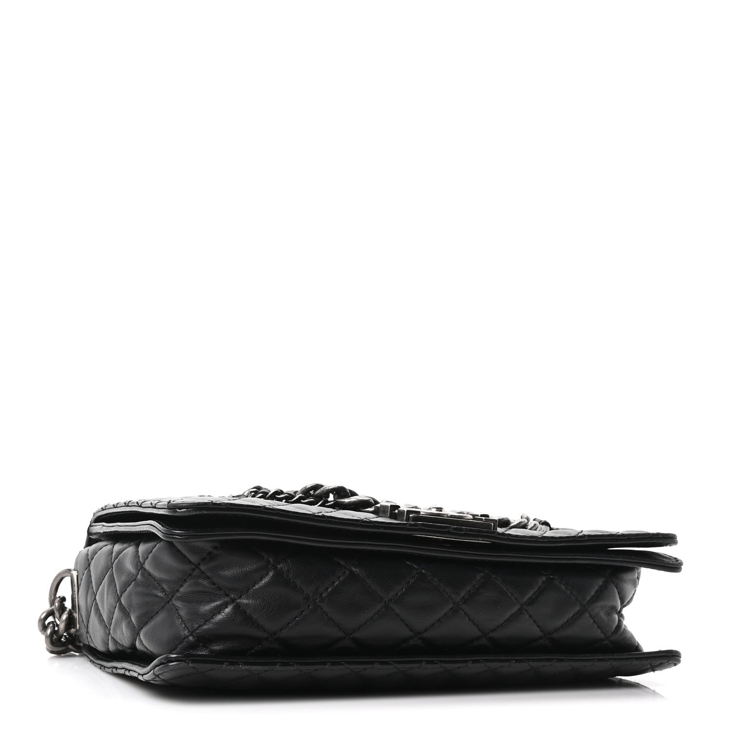 Calfskin Enchained New Medium Boy Flap Black