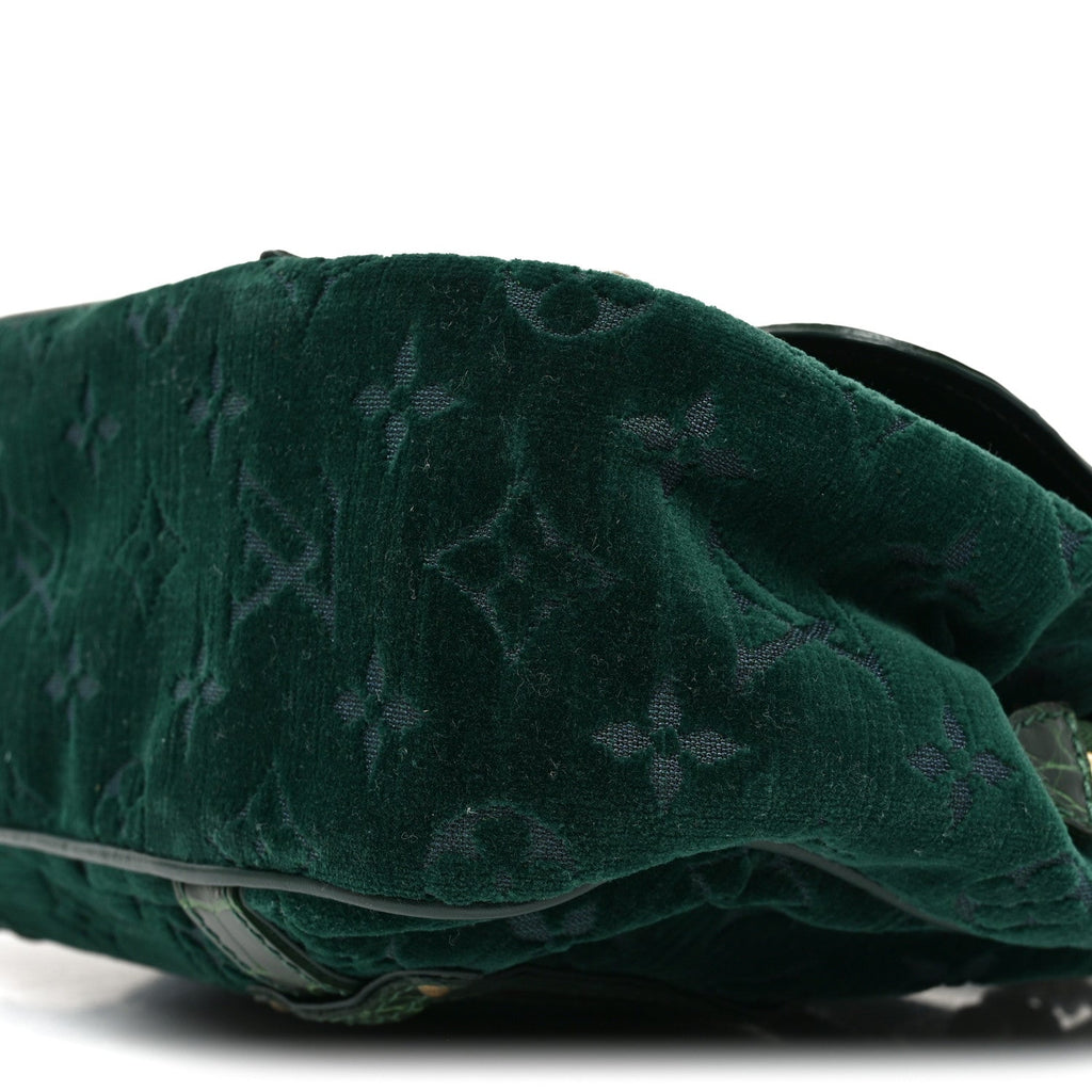 Monogram Velours Alligator Gracie MM Green