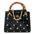 Lizard Sequin GG Monogram Mini Diana Tote Bag Black