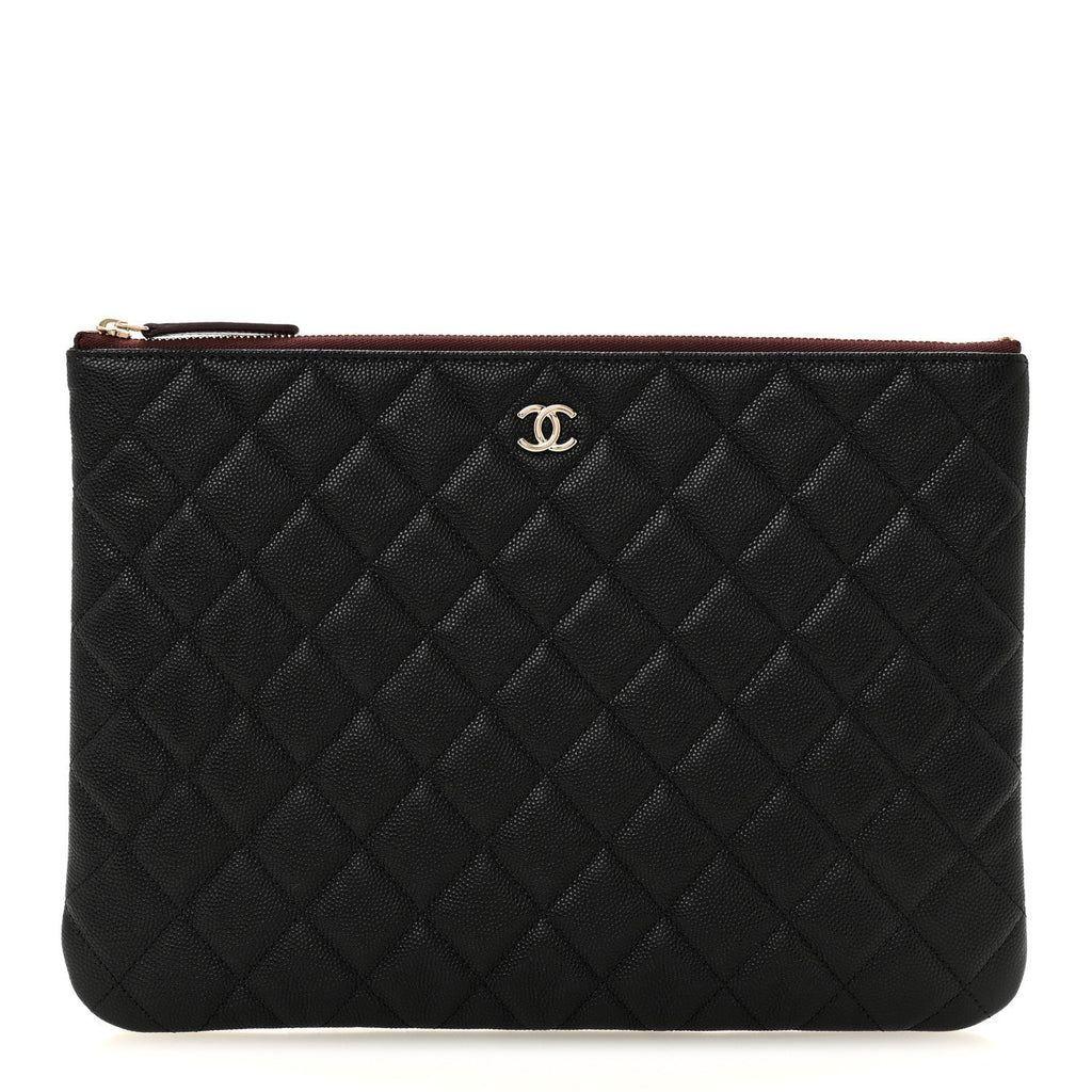 Caviar Quilted Medium Cosmetic Case Black
