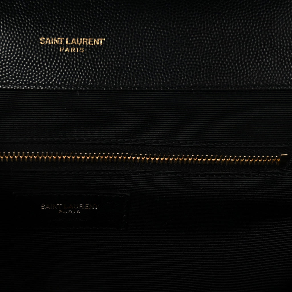 Grain De Poudre Matelasse Chevron Large Monogram Satchel Black