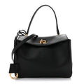 Natural Smooth Calfskin Small Rodeo Top Handle Handbag Black