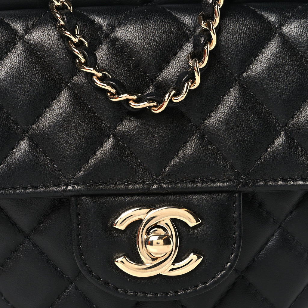 Lambskin Quilted CC In Love Heart Bag Black