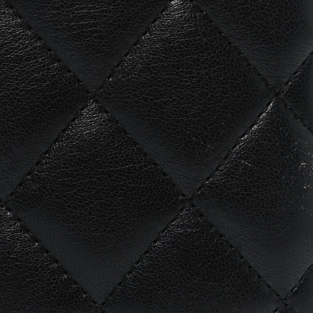 Lambskin Quilted Wallet On Chain WOC Black