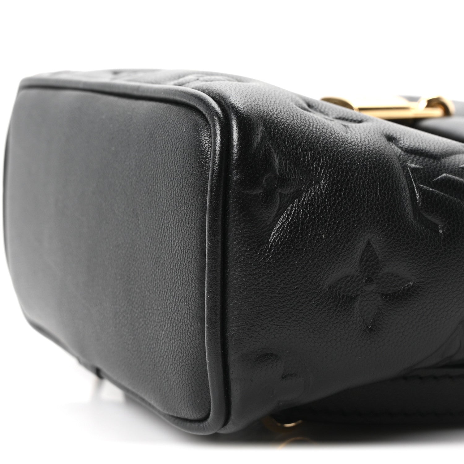 Lambskin Embossed Monogram Coussin Mini Backpack Black