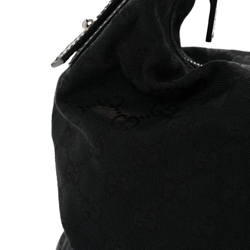 Monogram Medium Horsebit Chain Hobo Black