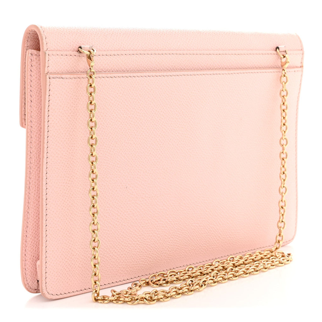 Hammered Calfskin Gancio Wallet On Chain Nylund Pink