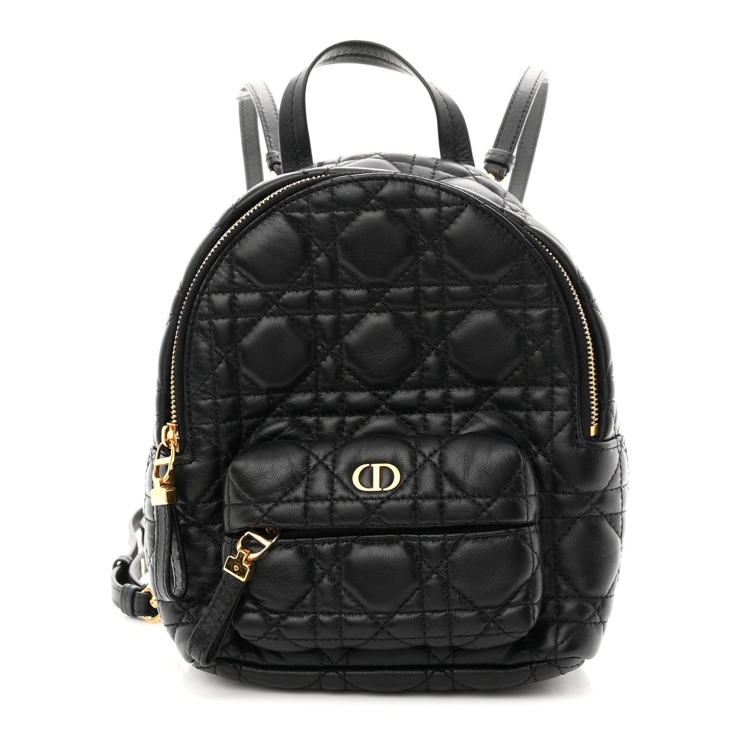 Lambskin Cannage Mini Backpack Black