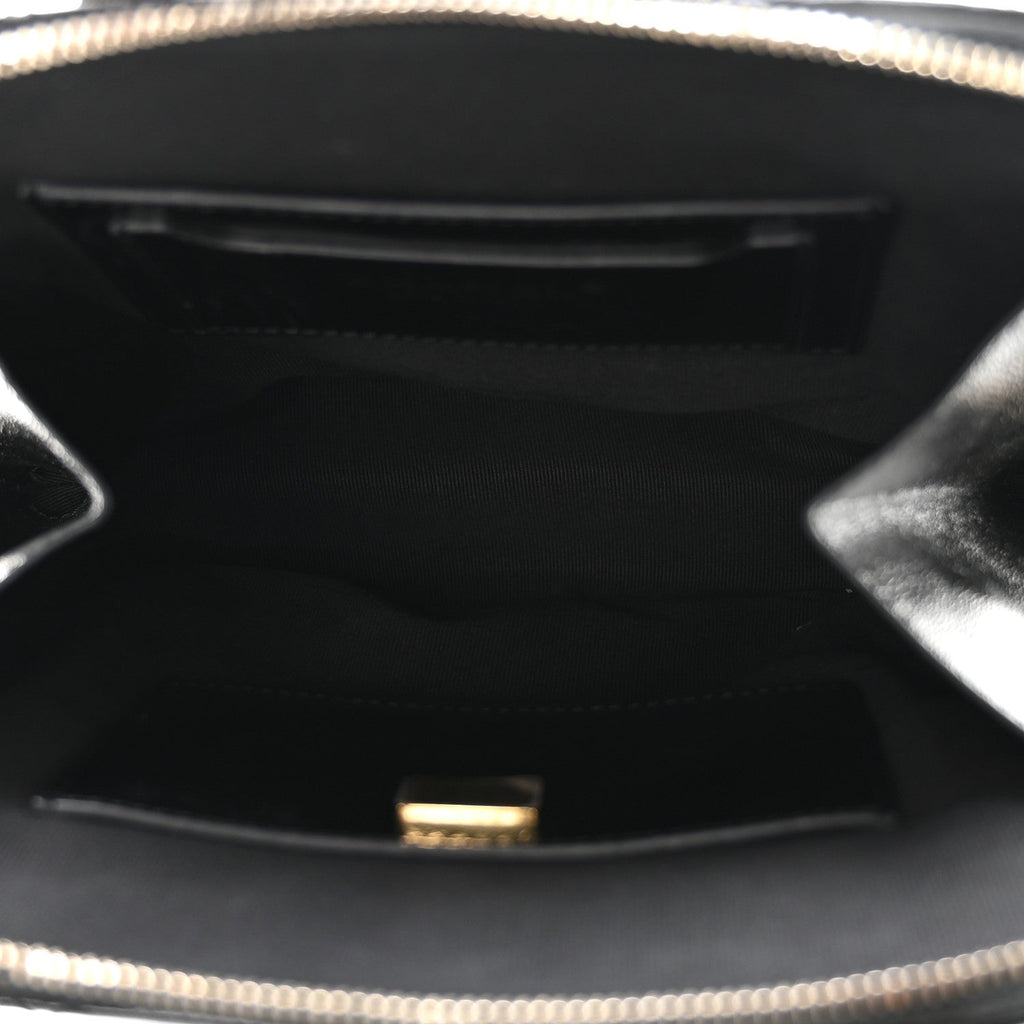 Shiny Calfskin My Pocket Backpack Black