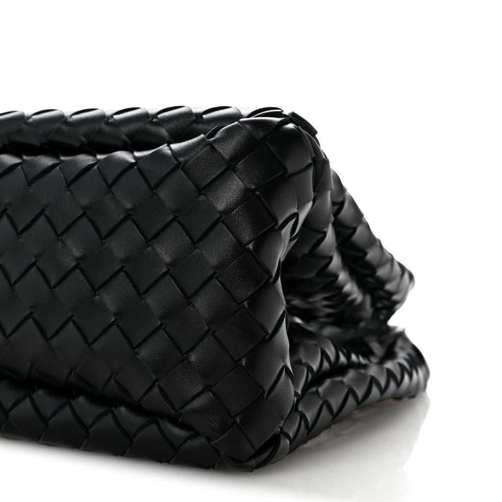 Nappa Intrecciato Small Campana Shoulder Bag Black