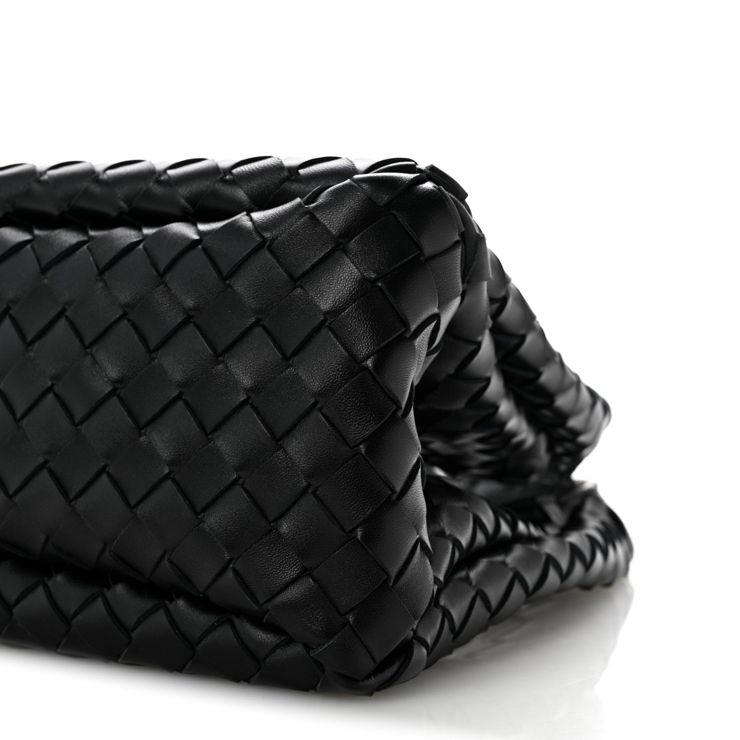 Nappa Intrecciato Small Campana Shoulder Bag Black