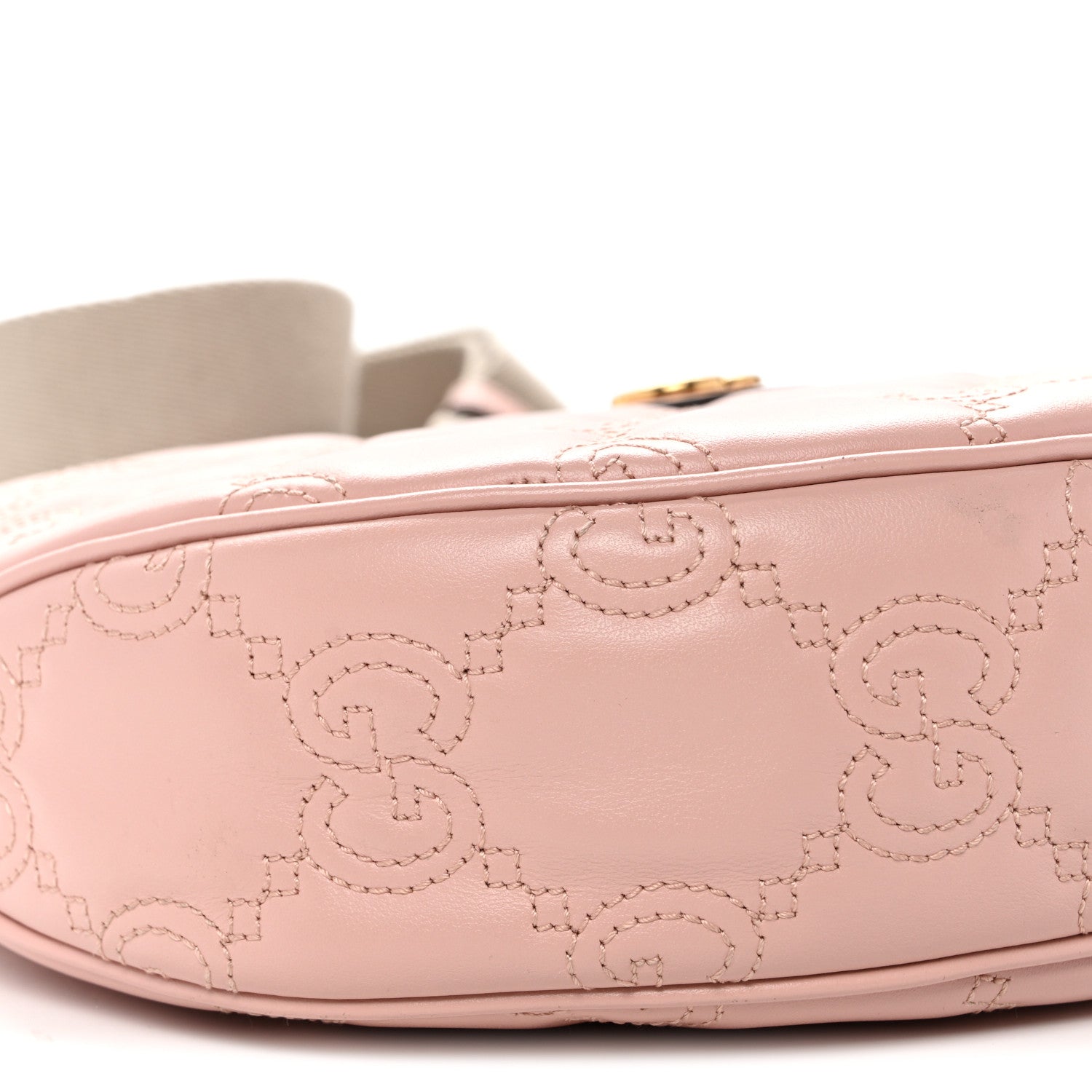 Calfskin GG Matelasse Small Hobo Shoulder Bag Perfect Pink Natural