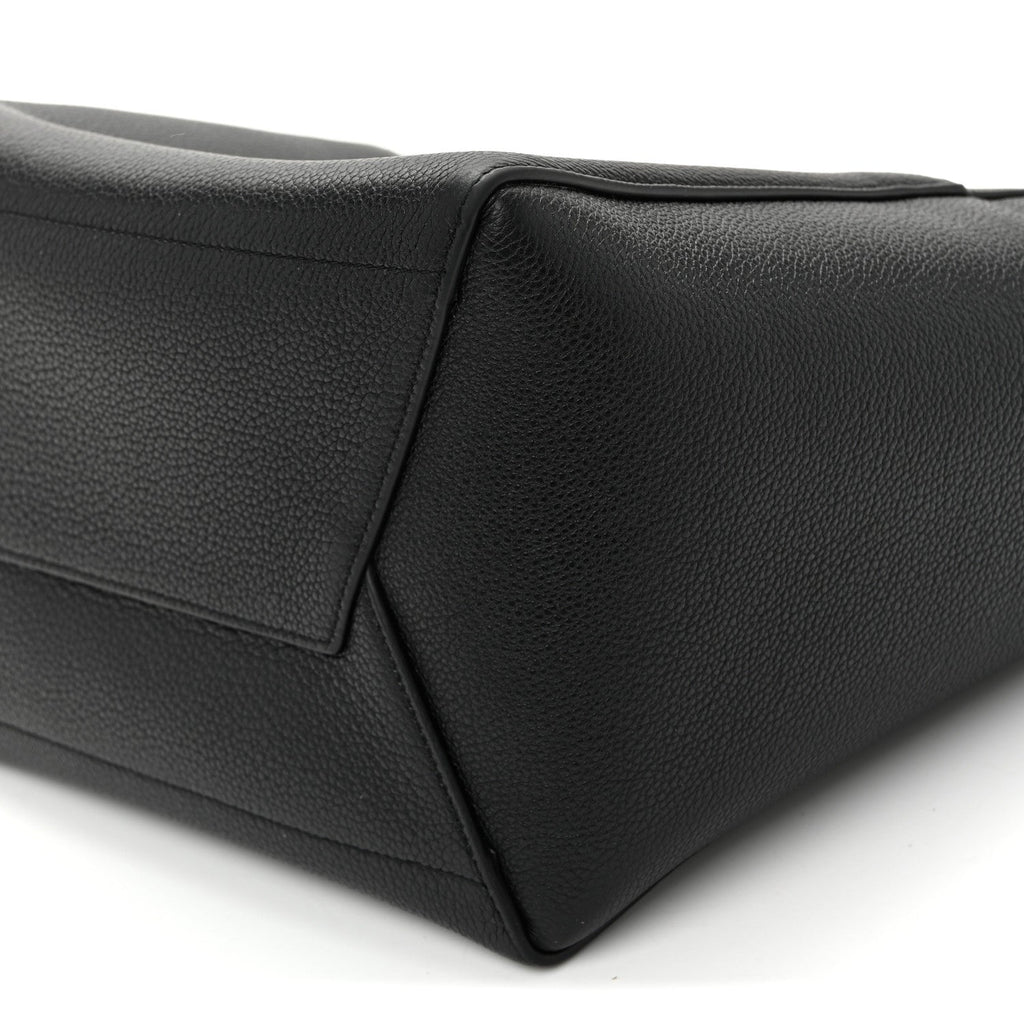 Soft Grained Calfskin Sangle Bucket Bag Black