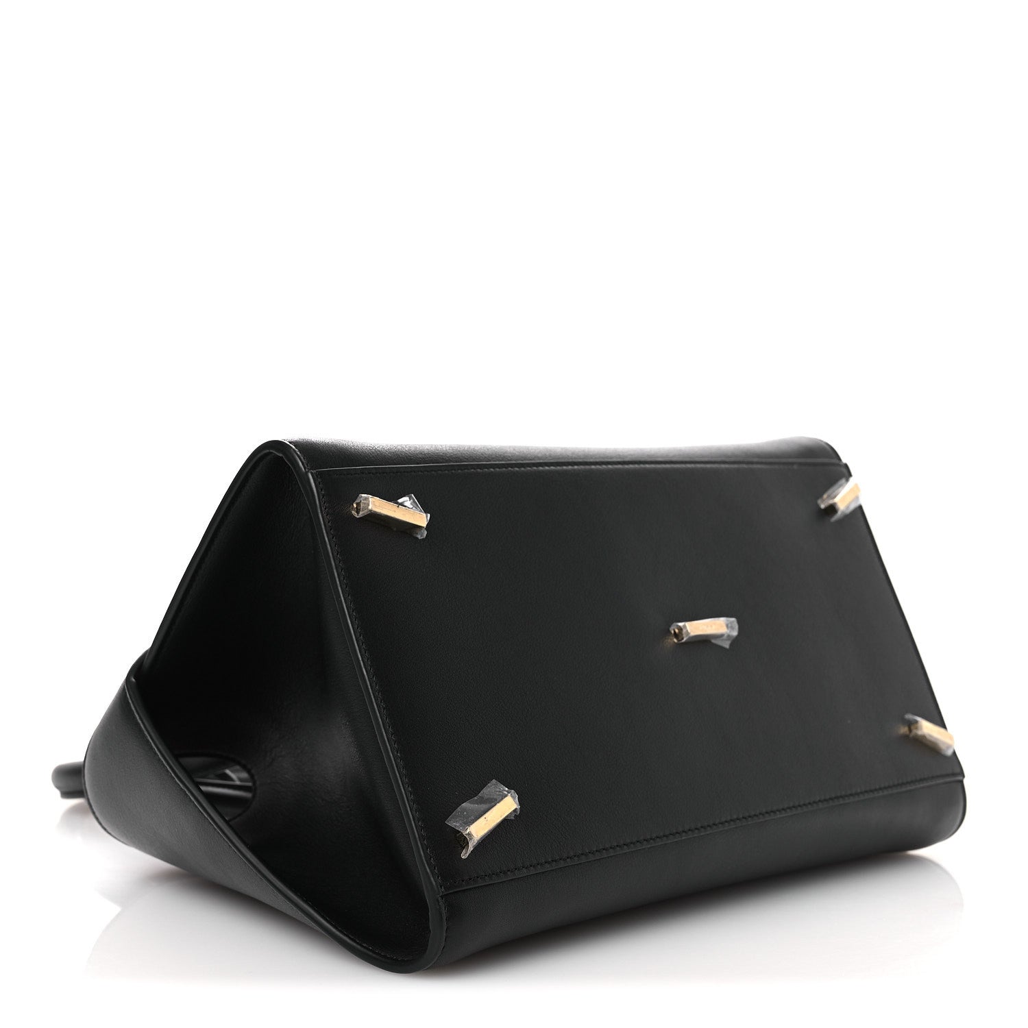 Calfskin Medium Hug Soft Bicolor Shoulder Bag Black Flame Red