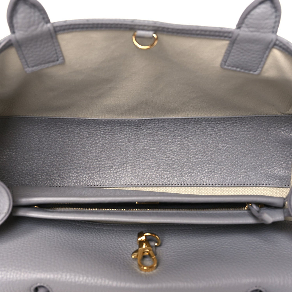 Grained Calfskin Urban Essentials Small Shopping Bag Grey