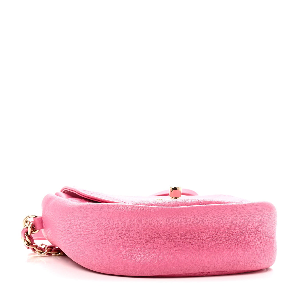 Goatskin Stitched Casual Trip Messenger Flap Pink