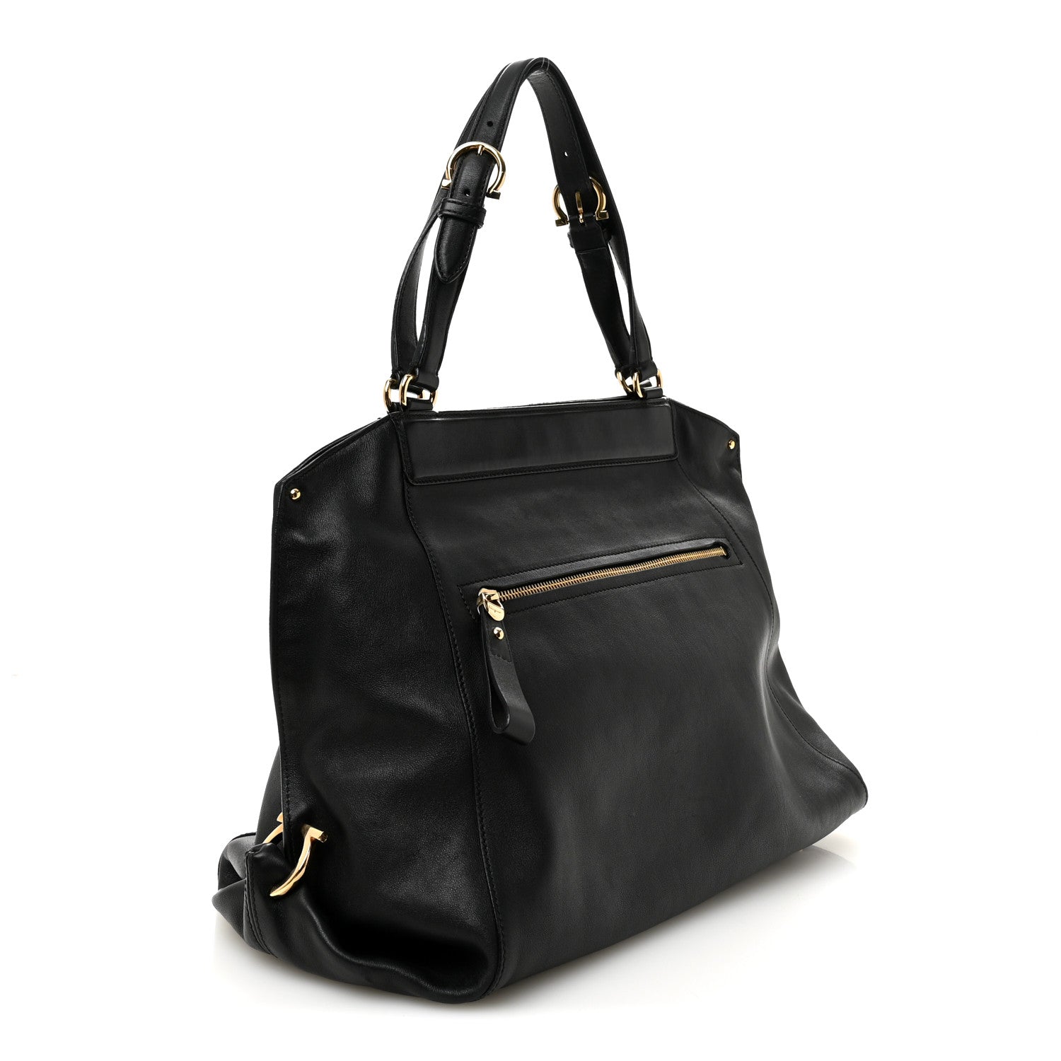 Calfskin Trifolio Tote Black