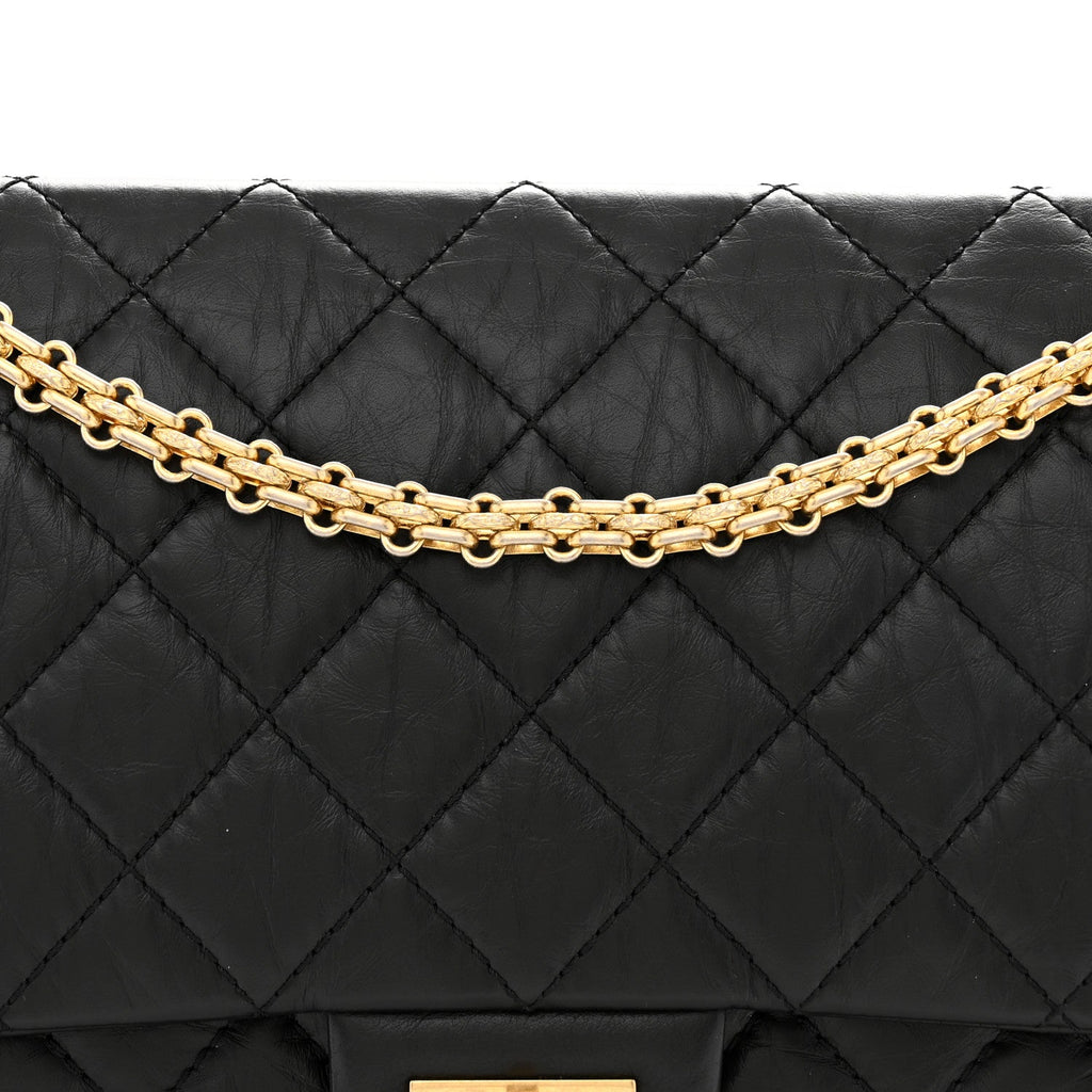 Aged Calfskin Quilted 2.55 Reissue 226 Flap Black